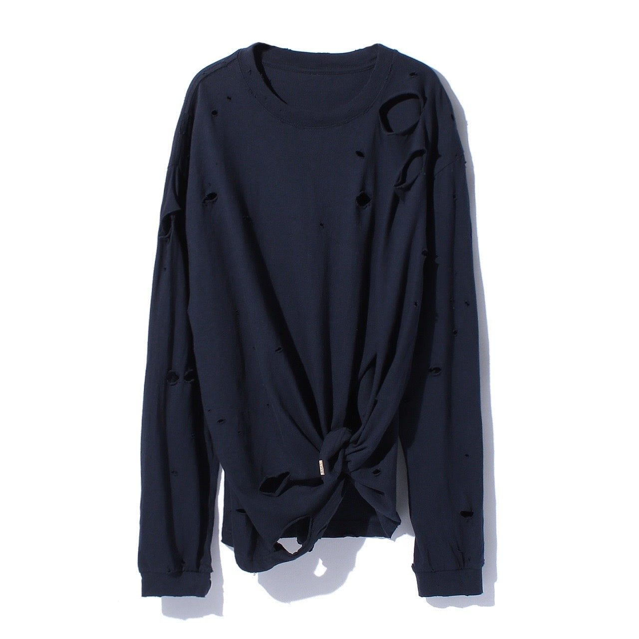 ORGANIC COTTON DAMAGE LONG T-SHIRT CUT OFF