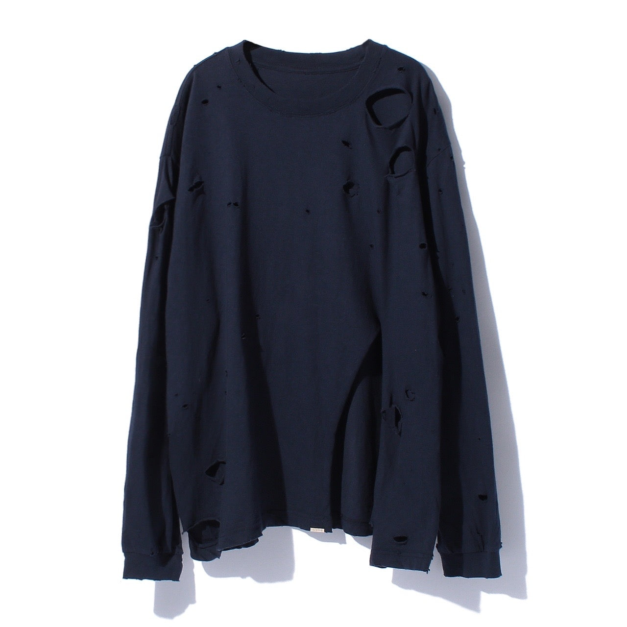 ORGANIC COTTON DAMAGE LONG T-SHIRT CUT OFF